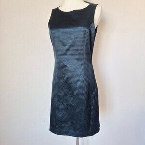 Theyskens' Theory Drew Texture Mini Sheath Dress Sleeveless Lined Blue Teal